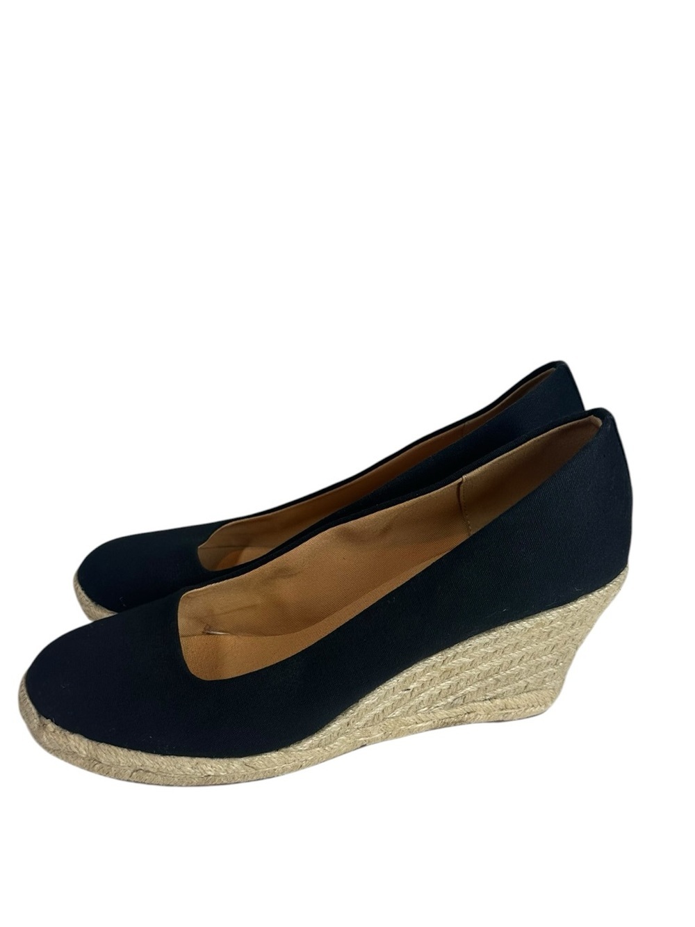 J.CREW Women’s9.5 AL003 Style Black Espadrille Wedge Pumps